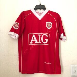 Manchester United AIG WayneRooney #8 Soccer Football Jersey V-Neck-Men S